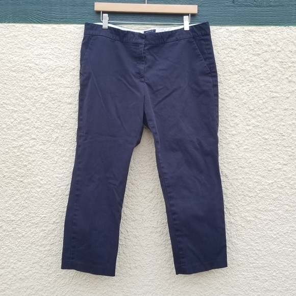 Tommy Hilfiger navy crop trousers size 14 24.5 in inseam - Picture 1 of 7
